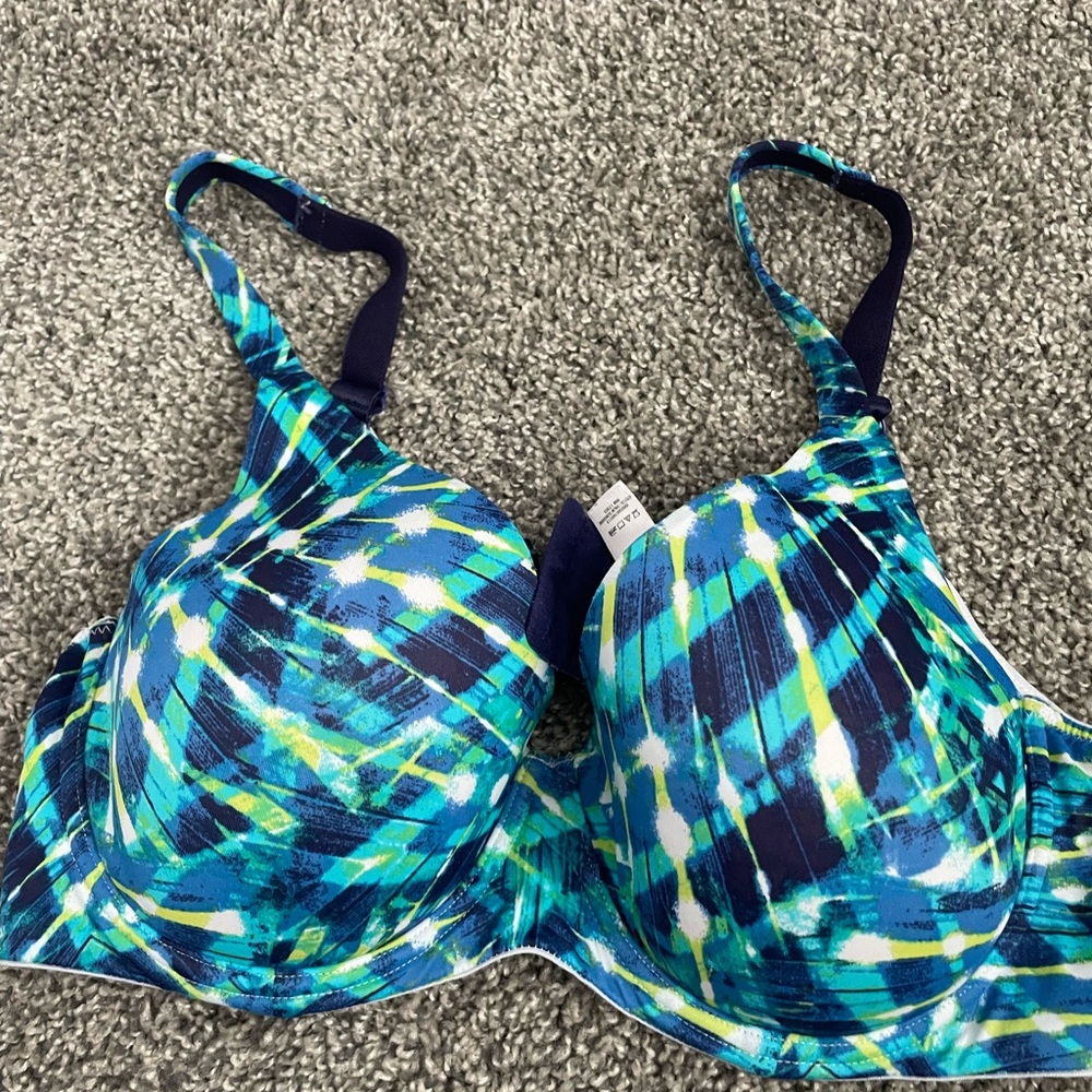 Vibrant Blue and Green Women's Bra